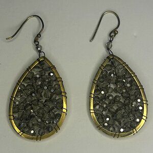 Tear Drop Shape with Gray Beading in Middle